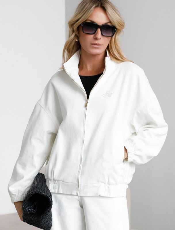 Джинсовый бомбер на молнии из эластичного плотного денима