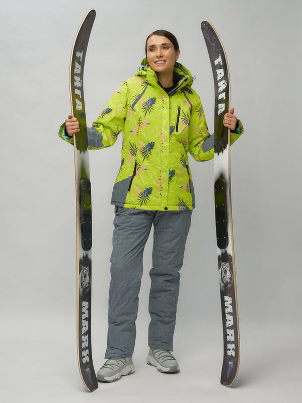 Горнолыжный костюм женский салатового цвета 02216Sl