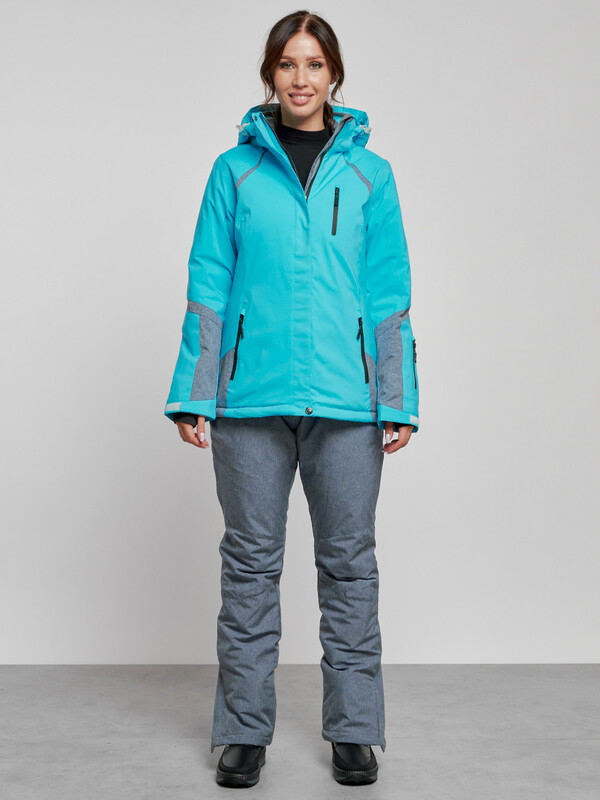 Горнолыжный костюм женский зимний голубого цвета 02316Gl