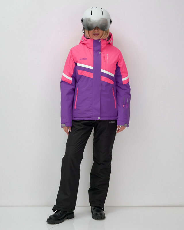 Горнолыжный костюм женский зимний фиолетового цвета 02808F