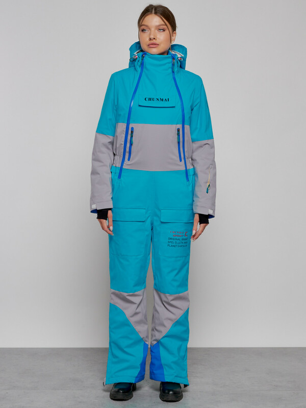 Горнолыжный комбинезон женский зимний синего цвета 2320S
