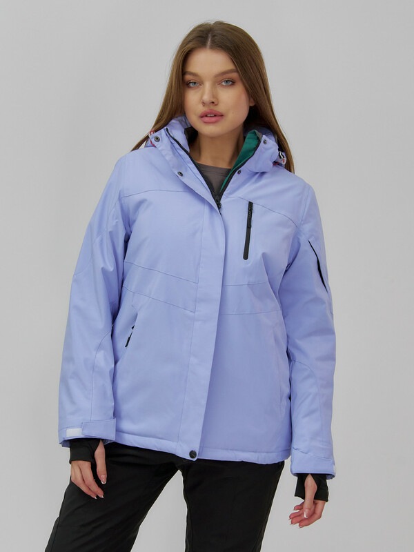 Горнолыжная куртка женская зимняя фиолетового цвета 7015_1F