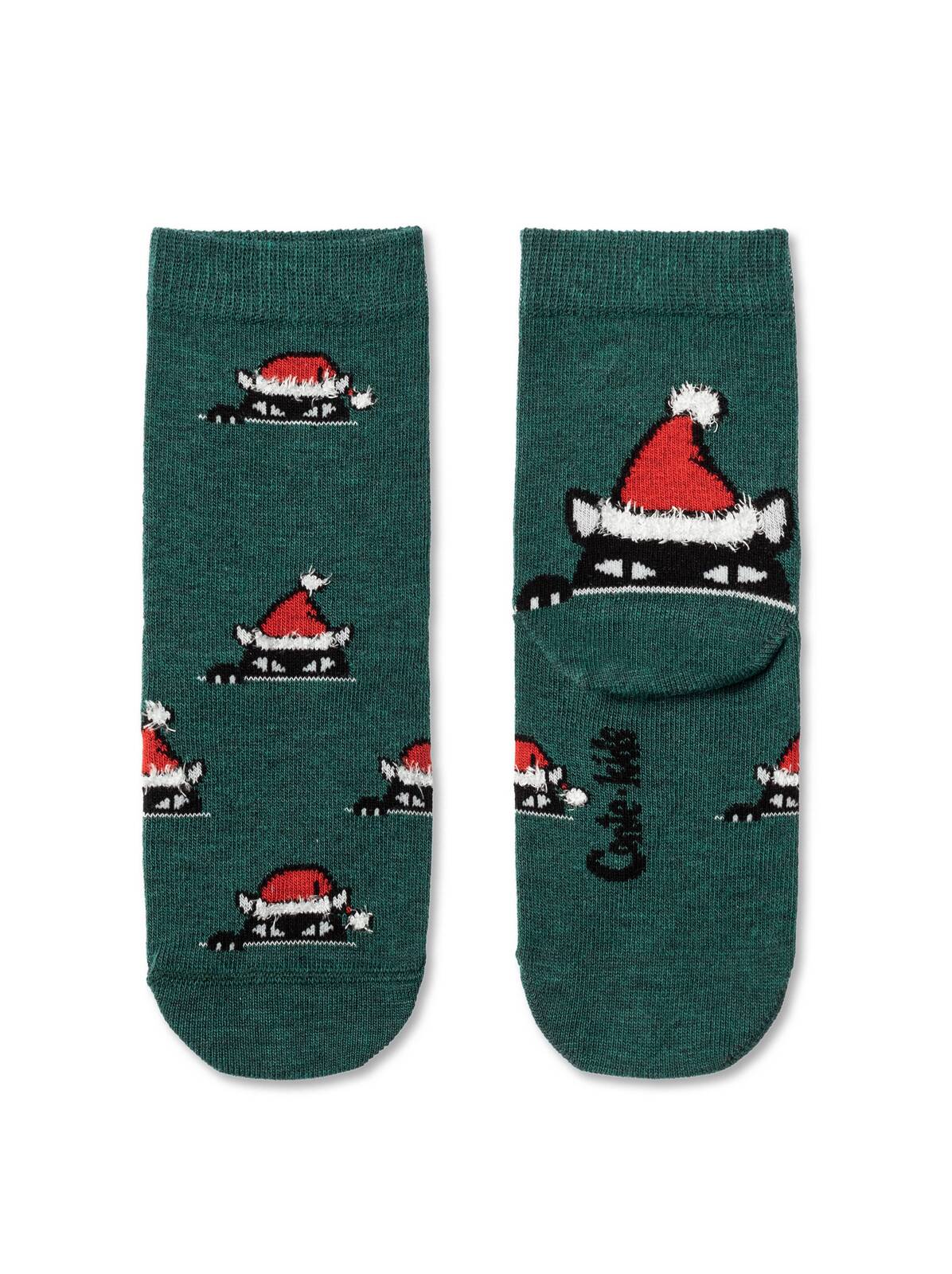 Новогодние CONTE-KIDS NEW YEAR Новогодние носки с пушистой нитью «Xmas cat»