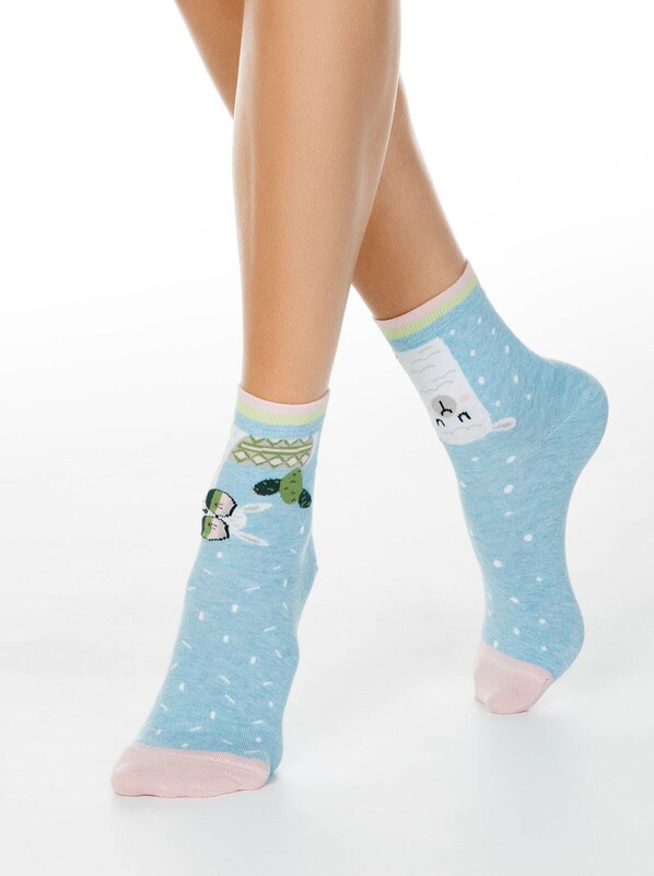 Хлопковые CONTE HAPPY Хлопковые носки с рисунками "Лама и кактус"