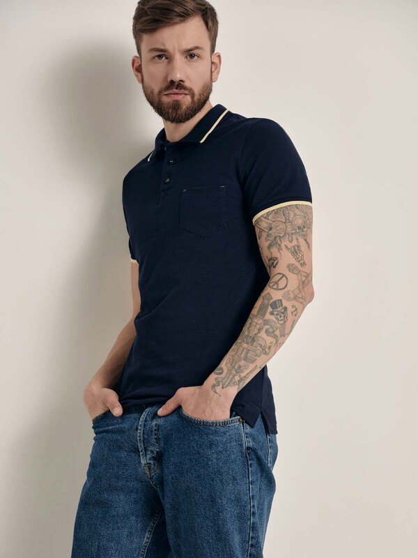 Джемперы DIWARI MD 944 Футболка-поло с контрастной отделкой