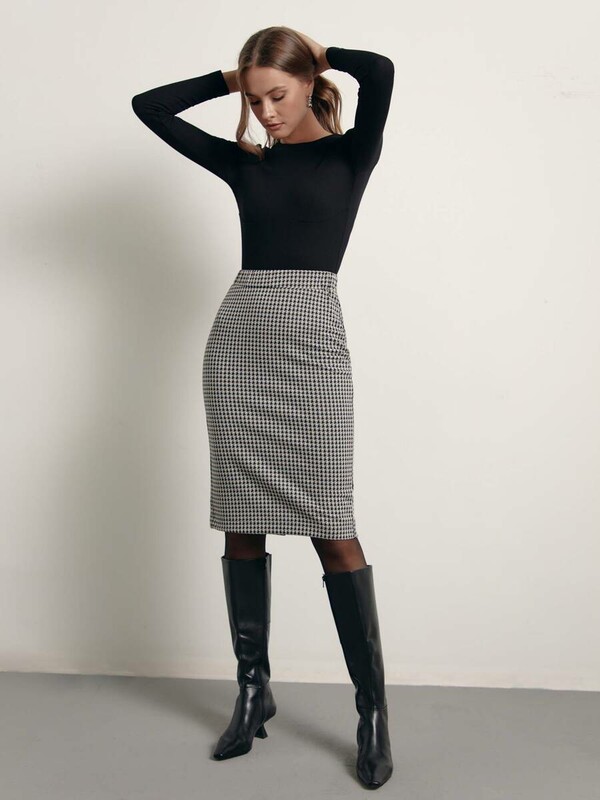 Юбки CONTE LU 1414 Юбка прямого силуэта в «гусиную лапку»