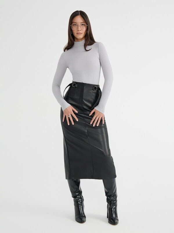 Юбки CONTE Юбка-midi из экокожи с декоративными патами LU 2853