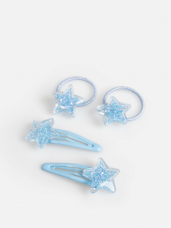 Набор из 2 резинок и 2 заколок для волос дет. Ilario