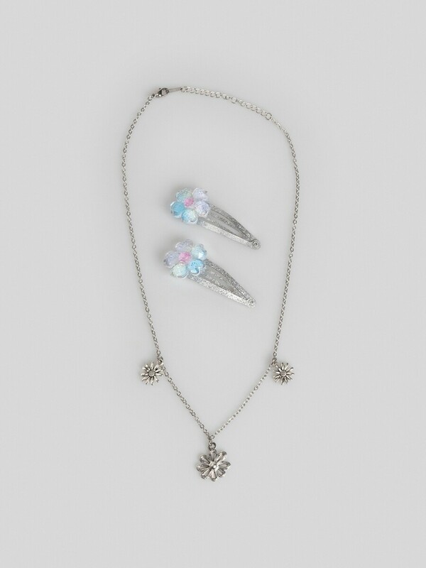 Набор (бусы + 2 заколки для волос) детский Oyel