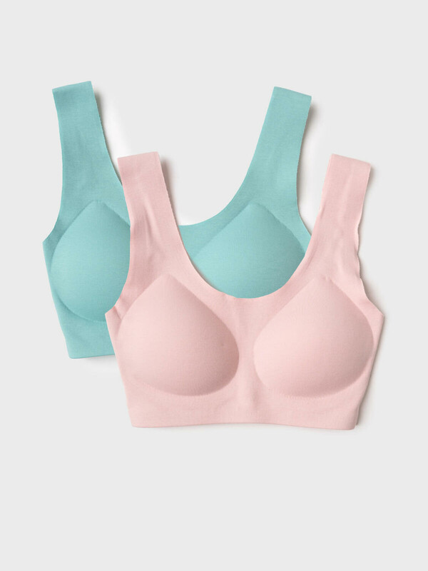 Топ (бра) трикотажный для девочек, 2 шт в комплекте