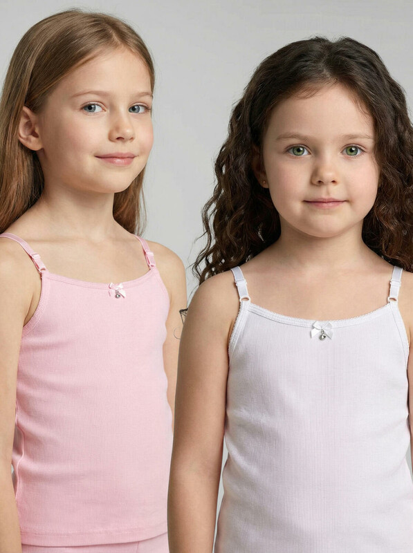 Майка трикотажная для девочек, 2 шт в комплекте