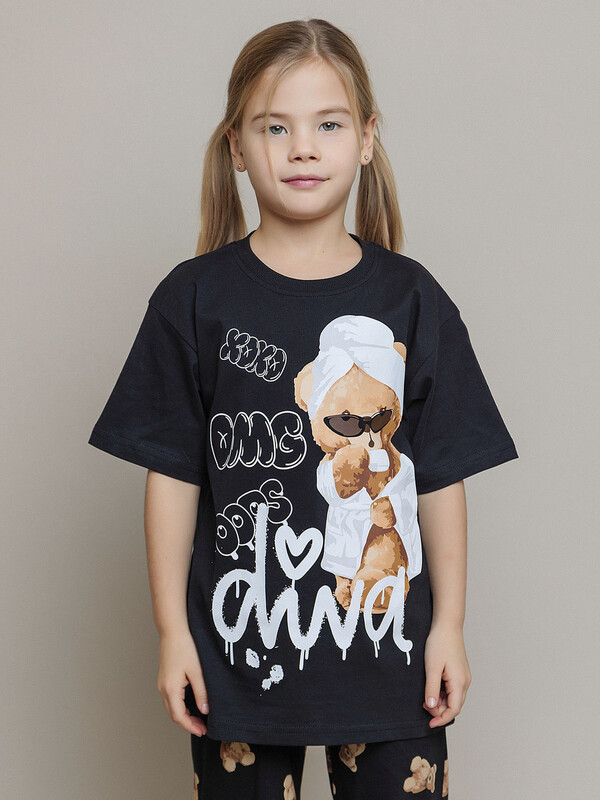 Пижама для девочки футболка короткий рукав и брюки (032_ОП24)