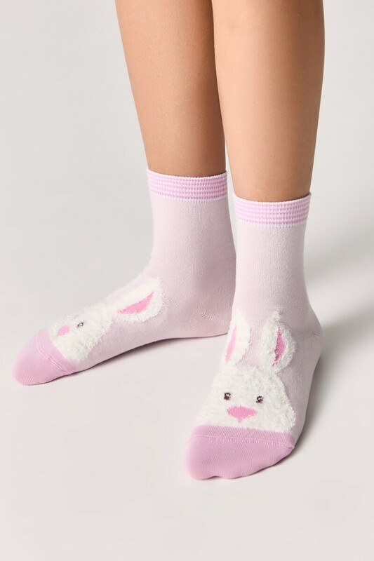 Классические Conte-kids TIP-TOP Хлопковые носки с пушистым рисунком "Зайчик"