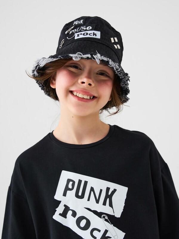 Панама текстильная джинсовая для девочек