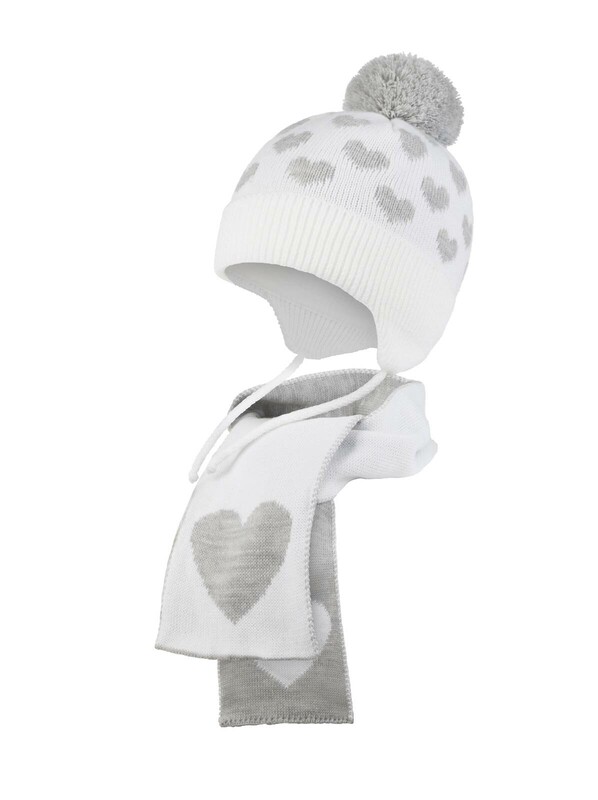 Комплект детский трикотажный ESLI Комплект: шапка и шарф 18С-26СП;18С-27СП, 18С-26СП;18С-27СП бело-с