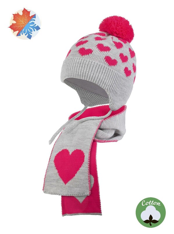 Комплект детский трикотажный ESLI Комплект: шапка и шарф 18С-26СП;18С-27СП, 18С-26СП;18С-27СП серо-р