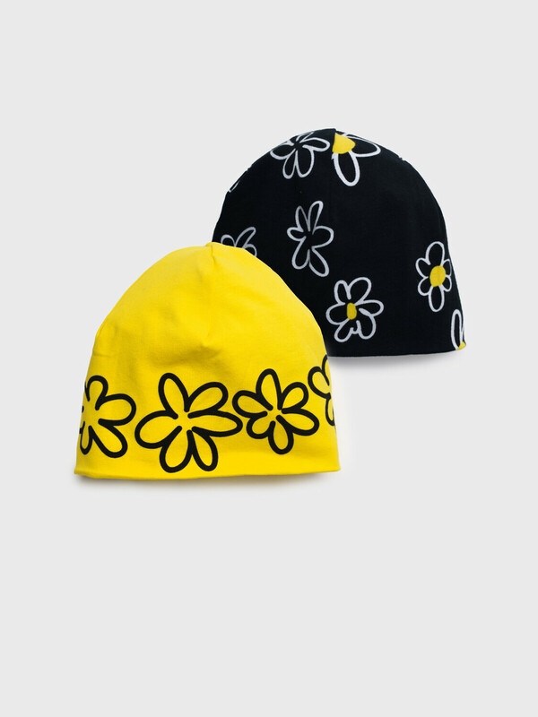 Шапка детская трикотажная для девочек, 2 шт в комплекте