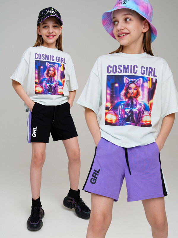 Шорты трикотажные для девочек, 2 шт в комплекте