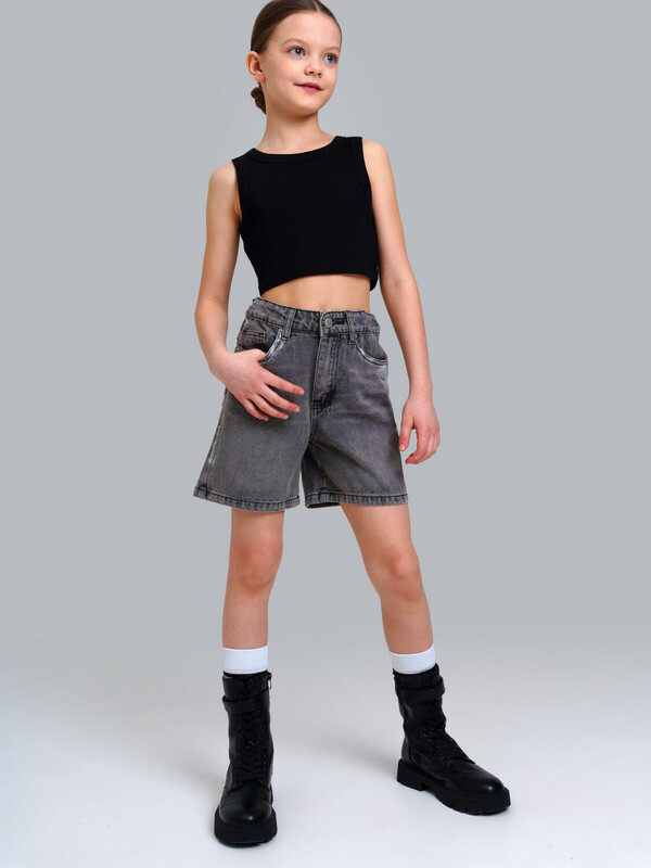 Шорты текстильные джинсовые для девочек