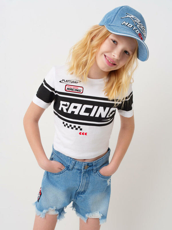 Шорты текстильные джинсовые для девочек