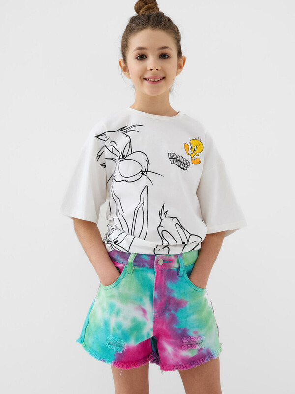 Шорты текстильные джинсовые для девочек