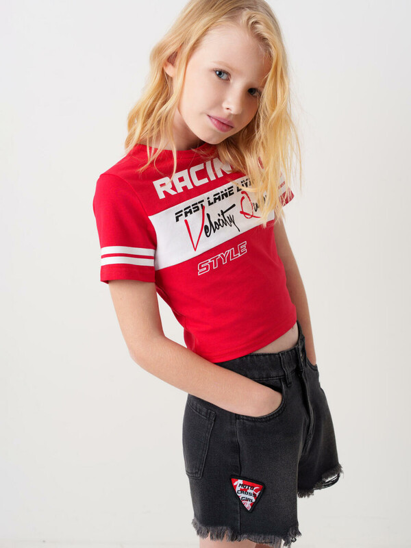 Шорты текстильные джинсовые для девочек