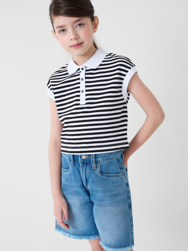 Шорты текстильные джинсовые для девочек