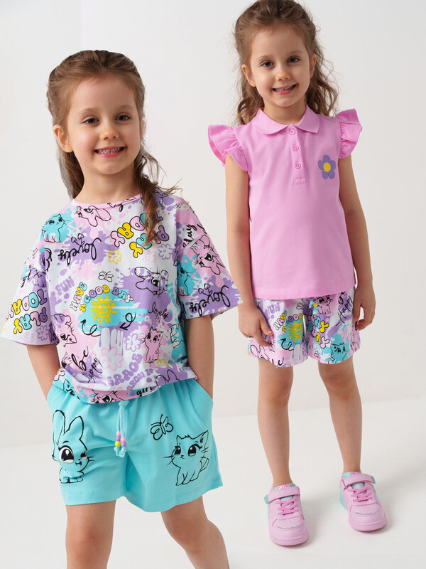 Шорты трикотажные для девочек, 2 шт в комплекте