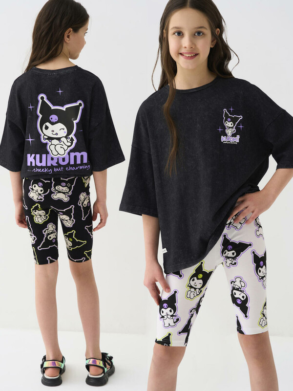 Брюки трикотажные для девочек (легинсы укороченные), 2 пары в комплекте