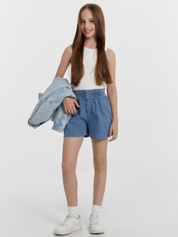 ШОРТЫ ДЖИНСОВЫЕ ДЛЯ ДЕВОЧЕК 2025-1DTBG802-1