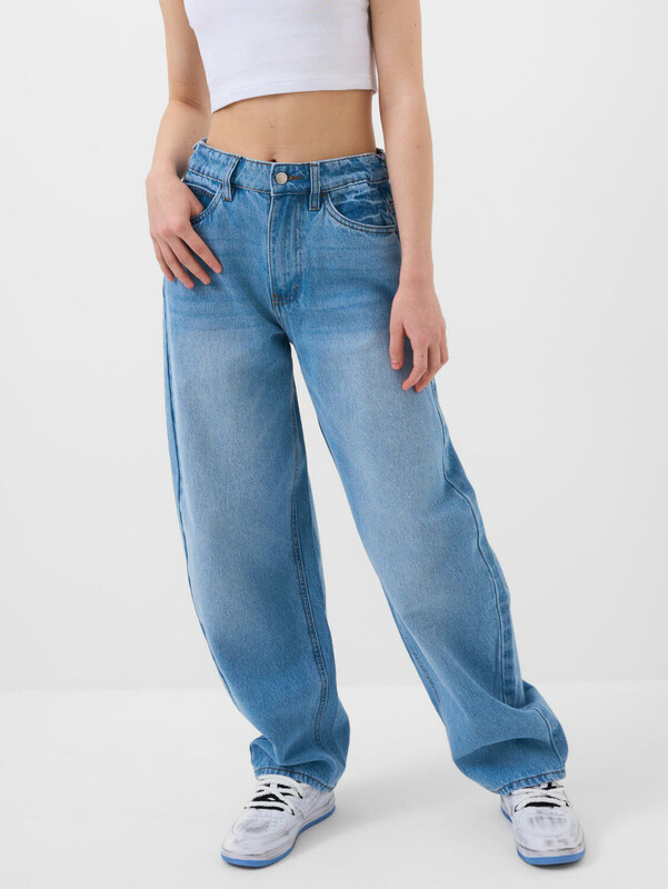 Брюки текстильные джинсовые для девочек