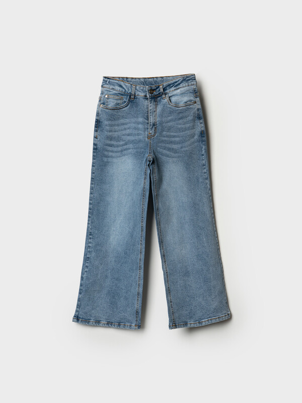 Брюки текстильные джинсовые для девочек