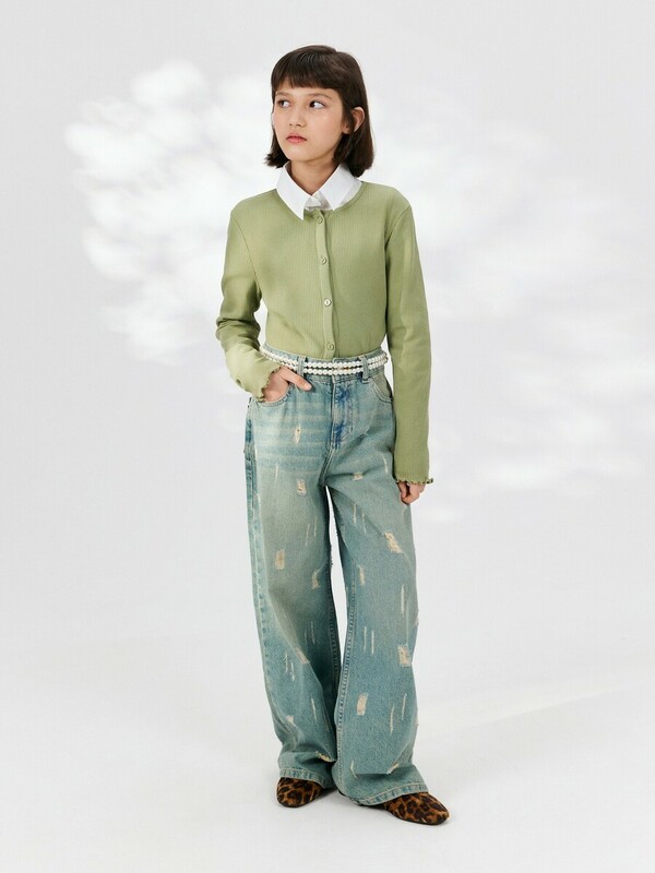 Брюки джинсовые детские для девочек Nifa1