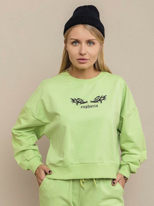 Свитшот укороченный для девочки (032_ЛП25)