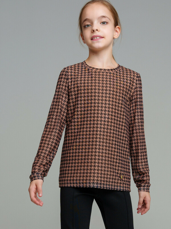 Фуфайка трикотажная для девочек (футболка с длинными рукавами)