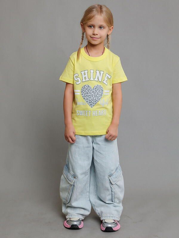 Футболка с коротким рукавом для девочки (001_БК24)