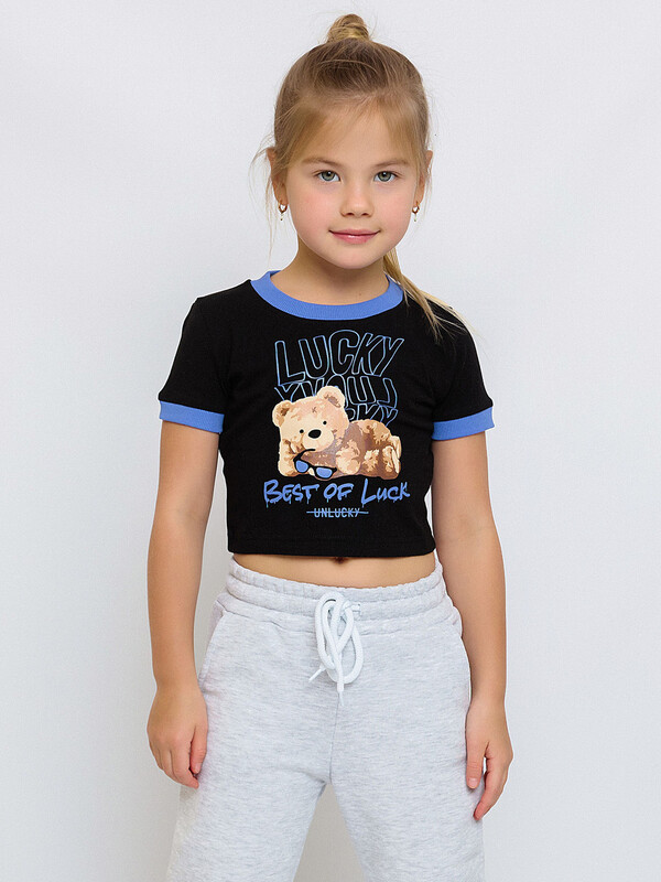 Футболка укороченная для девочки (003_БПО)