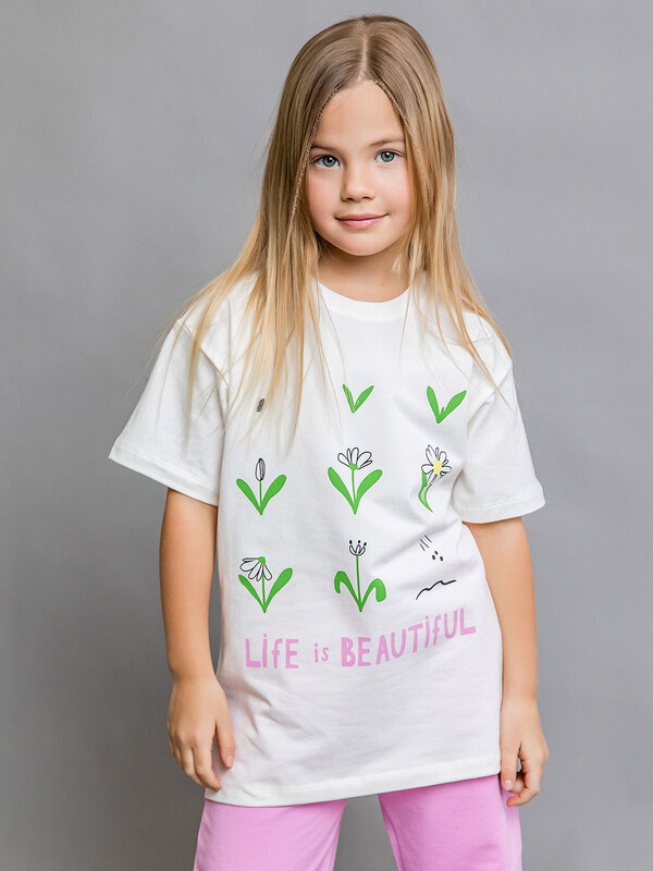 Футболка с коротким рукавом для девочки (0040_ЛС24)
