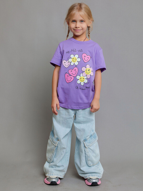 Футболка с коротким рукавом для девочки (005_БК24)