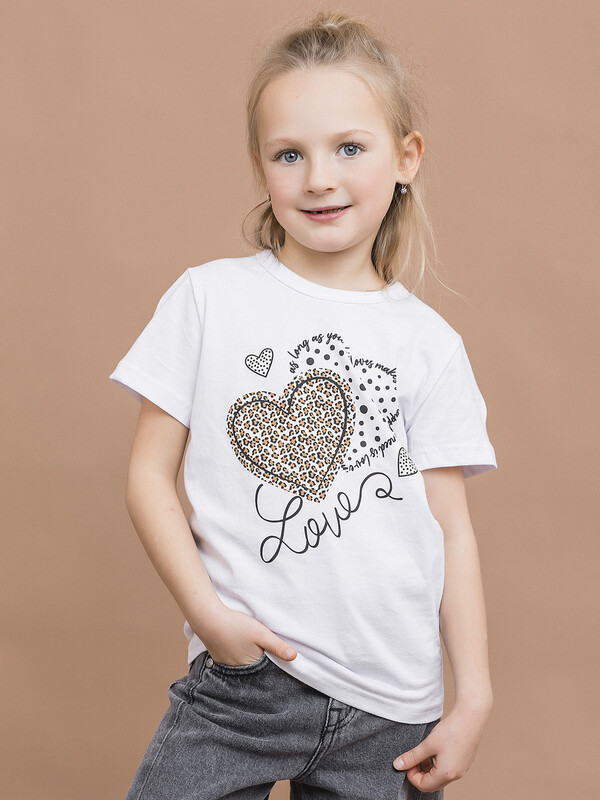 Футболка с коротким рукавом для девочки (005_БК25)