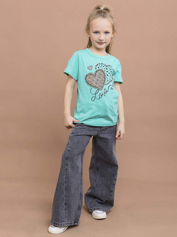 Футболка с коротким рукавом для девочки (007_БК25)