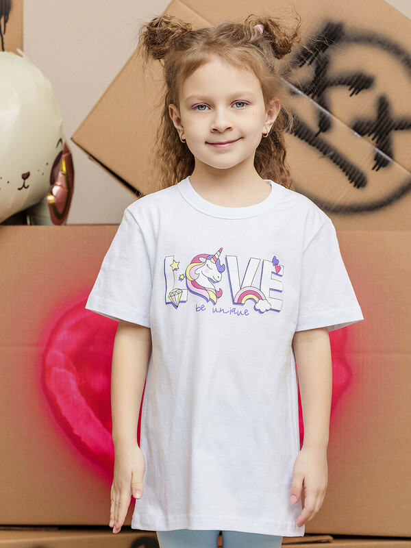 Футболка с коротким рукавом для девочки (009_БК25)