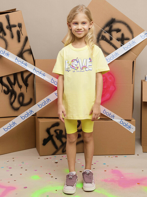 Футболка с коротким рукавом для девочки (010_БК25)