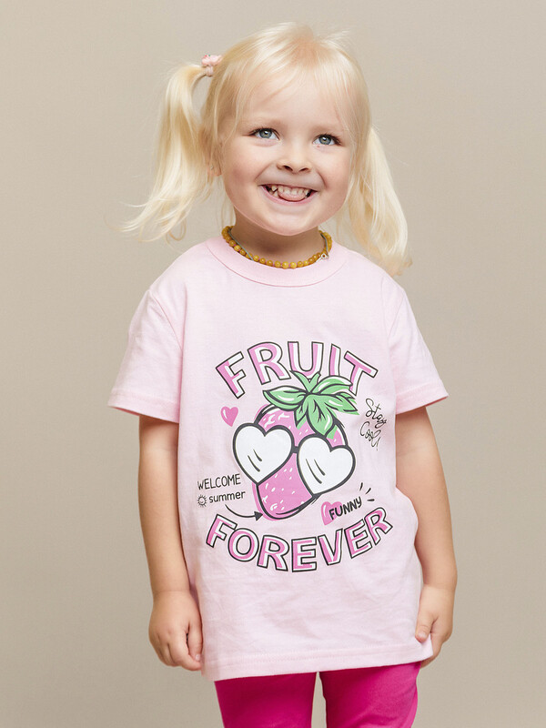 Футболка с коротким рукавом для девочки (013_БК24)