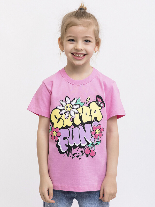 Футболка с коротким рукавом для девочки (015_БК25)