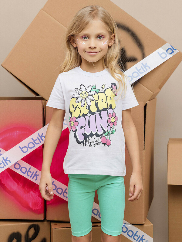 Футболка с коротким рукавом для девочки (017_БК25)