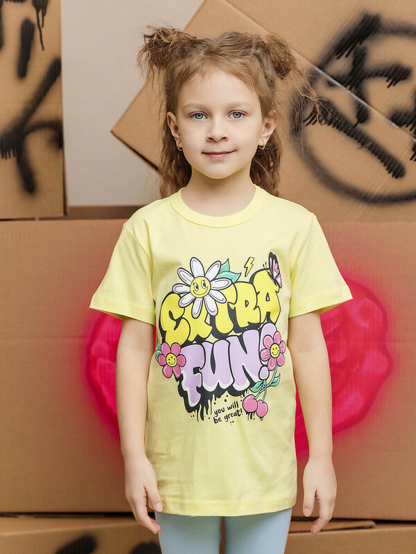 Футболка с коротким рукавом для девочки (018_БК25)
