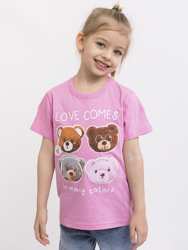 Футболка с коротким рукавом для девочки (021_БК25)