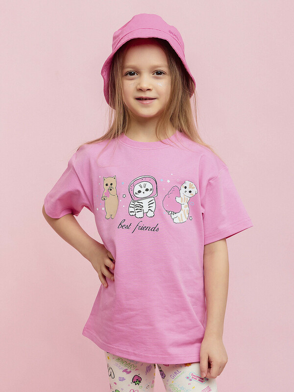 Футболка с коротким рукавом для девочки (028_ЛС25)