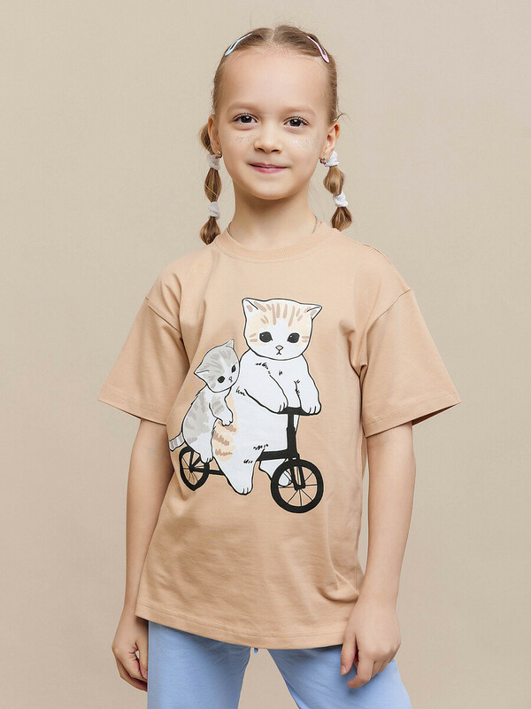 Футболка с коротким рукавом для девочки (030_ЛС25)